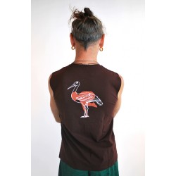 Безрукавка "Йог" з малюнком на спині, коричнева