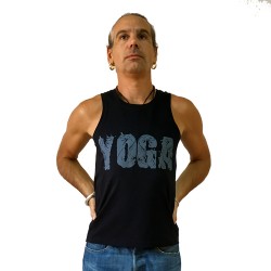 Майка мужская "Yoga Кобра", черная