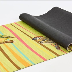 Йога мат льняной "Птицы"  61см*183см*3мм, Китай