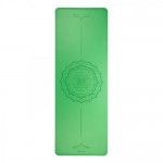Каучуковий йога мат Фенікс (Phoenix) 66см*185см*4мм, зелений з янтрой, Бодхі