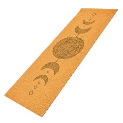 Йога мат пробковый "Лунный цикл"  61см*183см*4мм, Китай