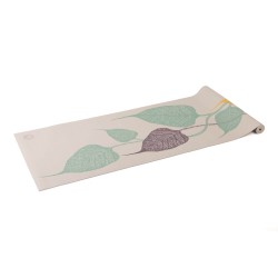 Йога мат ЛИЛА Листья, трехцветный (Leela Leaves 3-color) 60см*183см*4,5мм, Бодхи
