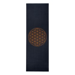 Йога мат ЛИЛА Цветок Жизни (Leela FLOWER OF LIFE) 60см*183см*4,5мм, антрацит, Бодхи
